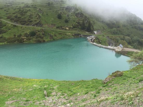 a reservoir just behind