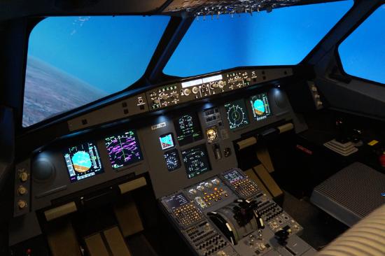 le cockpit vue sous un