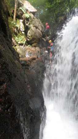 rappel down the waterfall