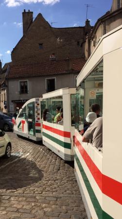 the train driving through